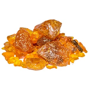 showing a pile of yellowish pine resin.