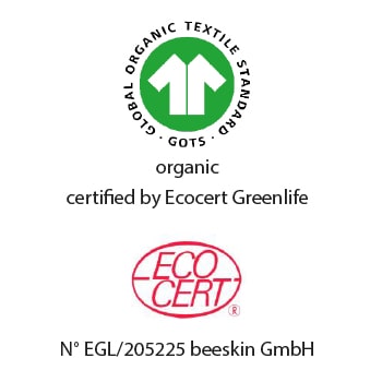 Seal of GOTS organic by Ecocert with certification number for beeskin GmbH