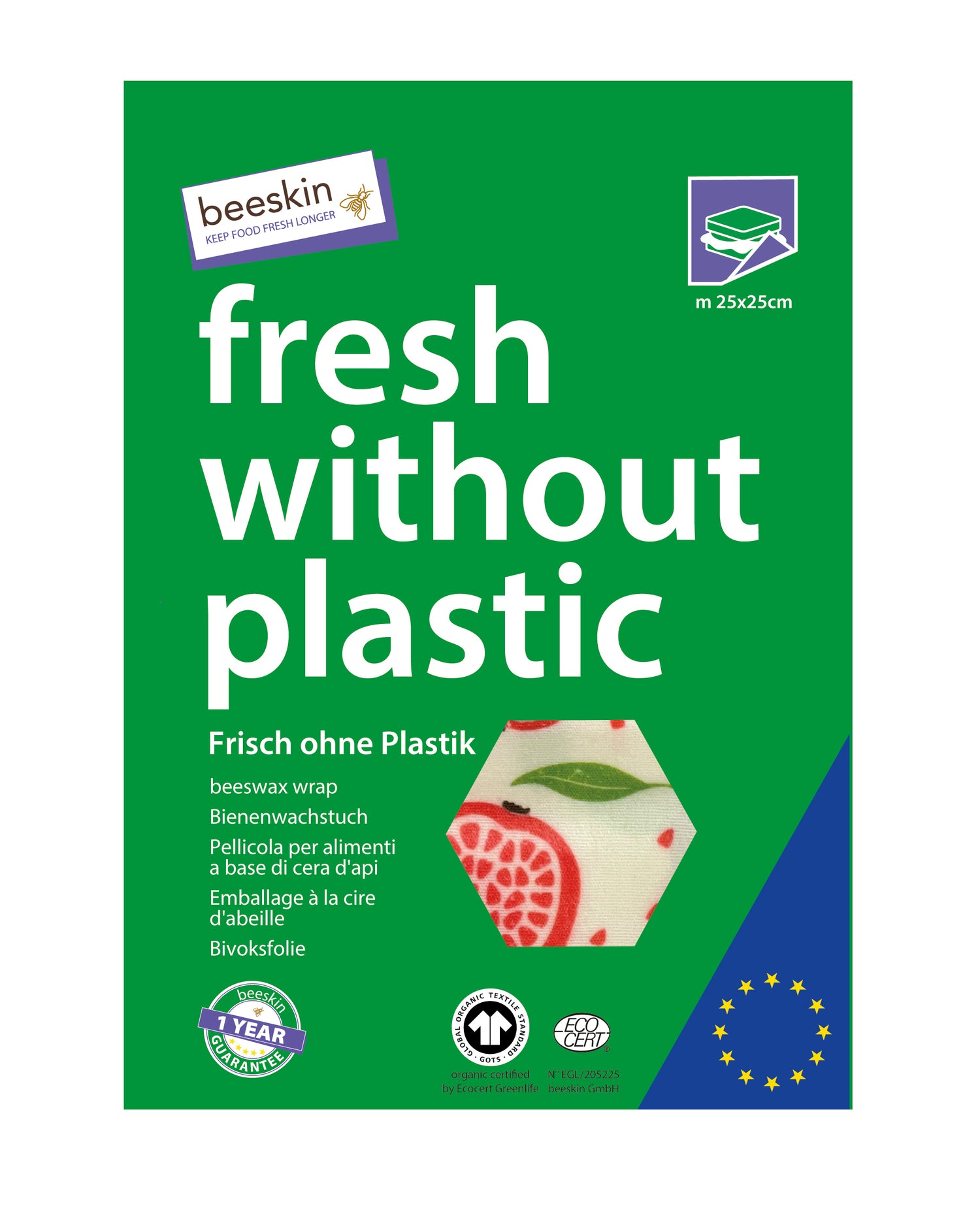 beeskin Bienenwachstuch m 25x25cm