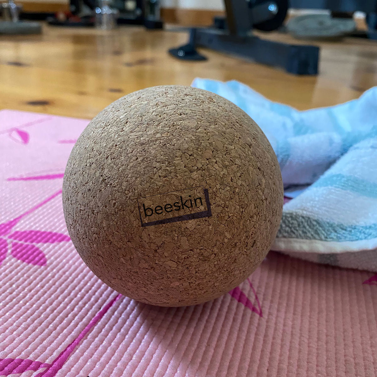 beeskin oak bark fascia ball on a sports mat