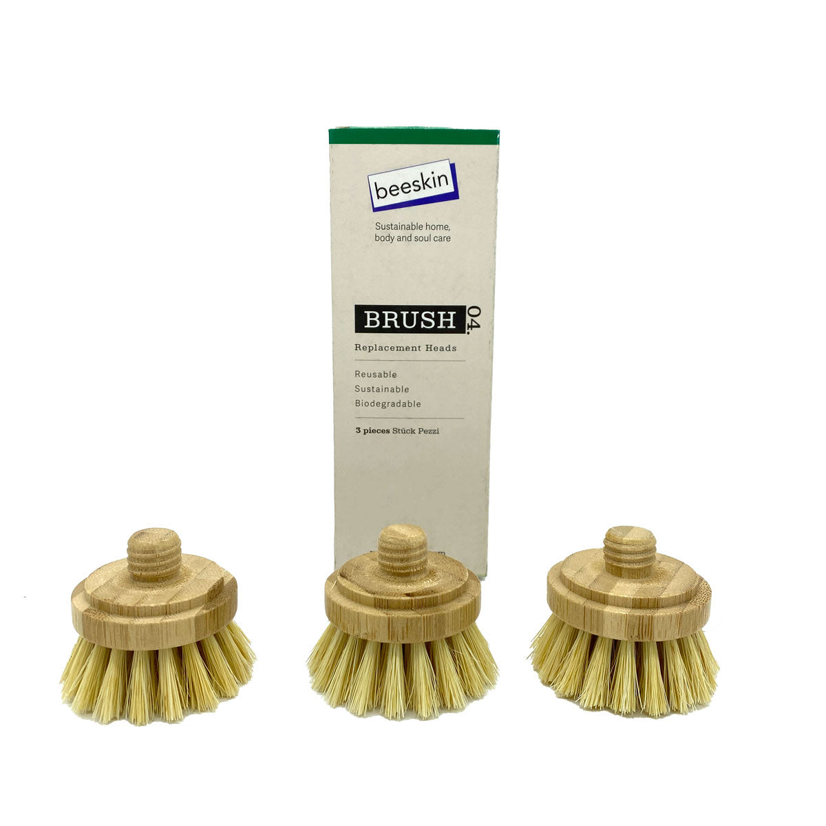 package of replacement heads for beeskin dishwasher brush