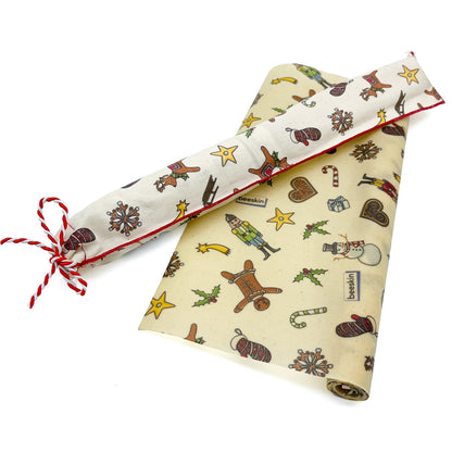 beeskin beeswax roll christmas with fitting fabric packaging