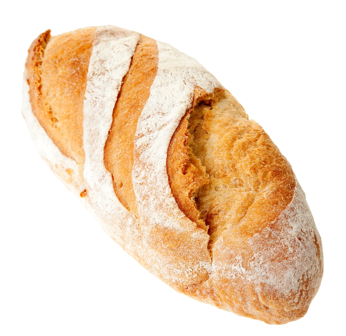 a bread on a white background
