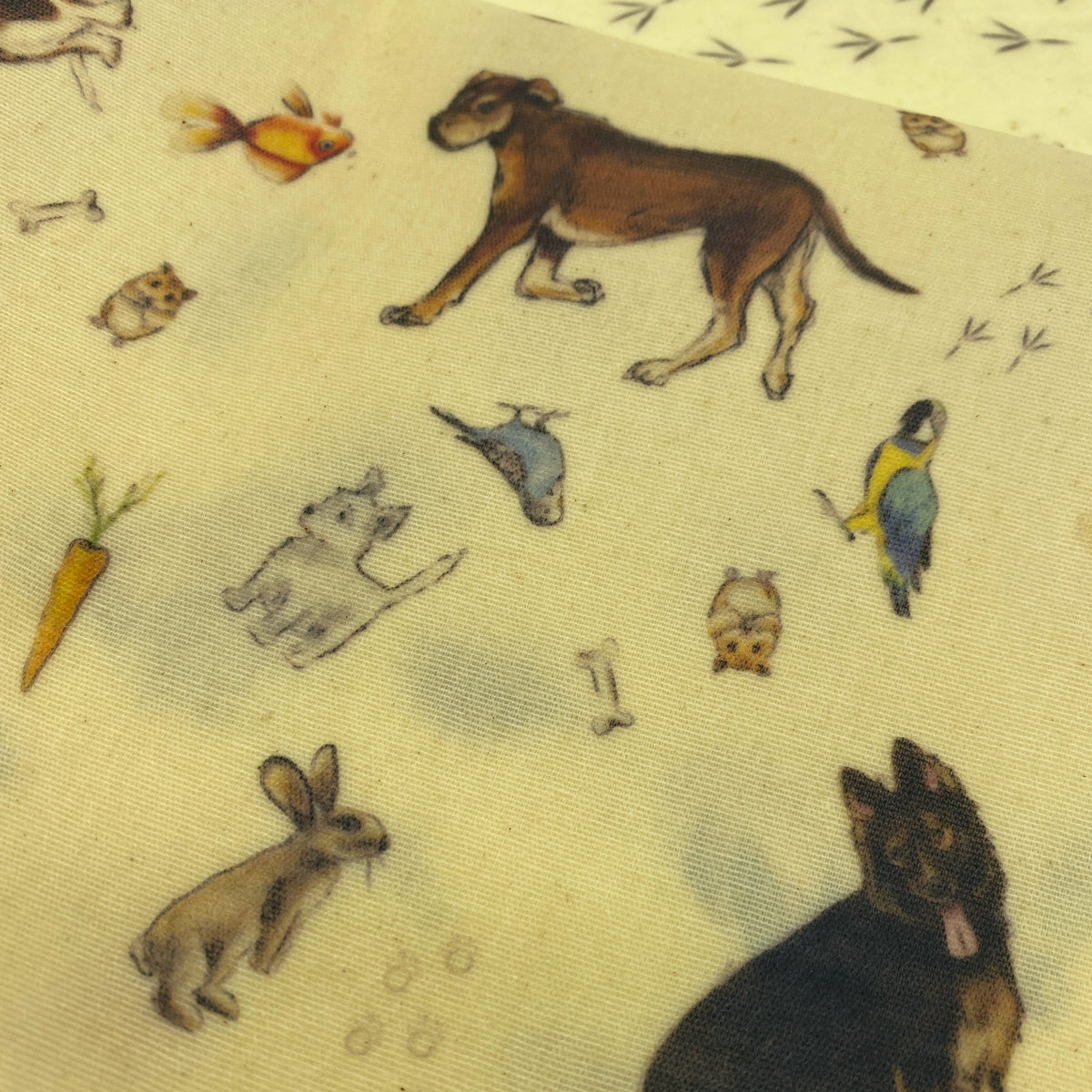 detail beeskin pets bruno with dogs and birds and rabbit