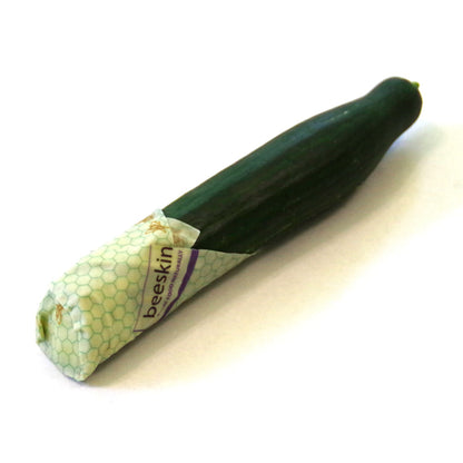 cut up cucumber one end covered in beeskin size s.