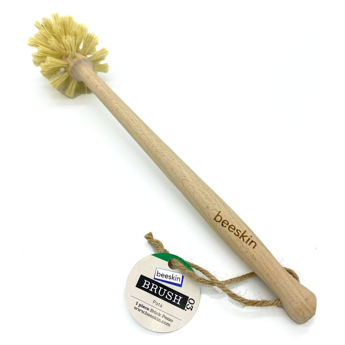 big beeskin brush for pots with a tag