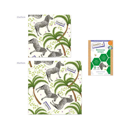 beeskin beeswax wraps M+L set zebra limited design