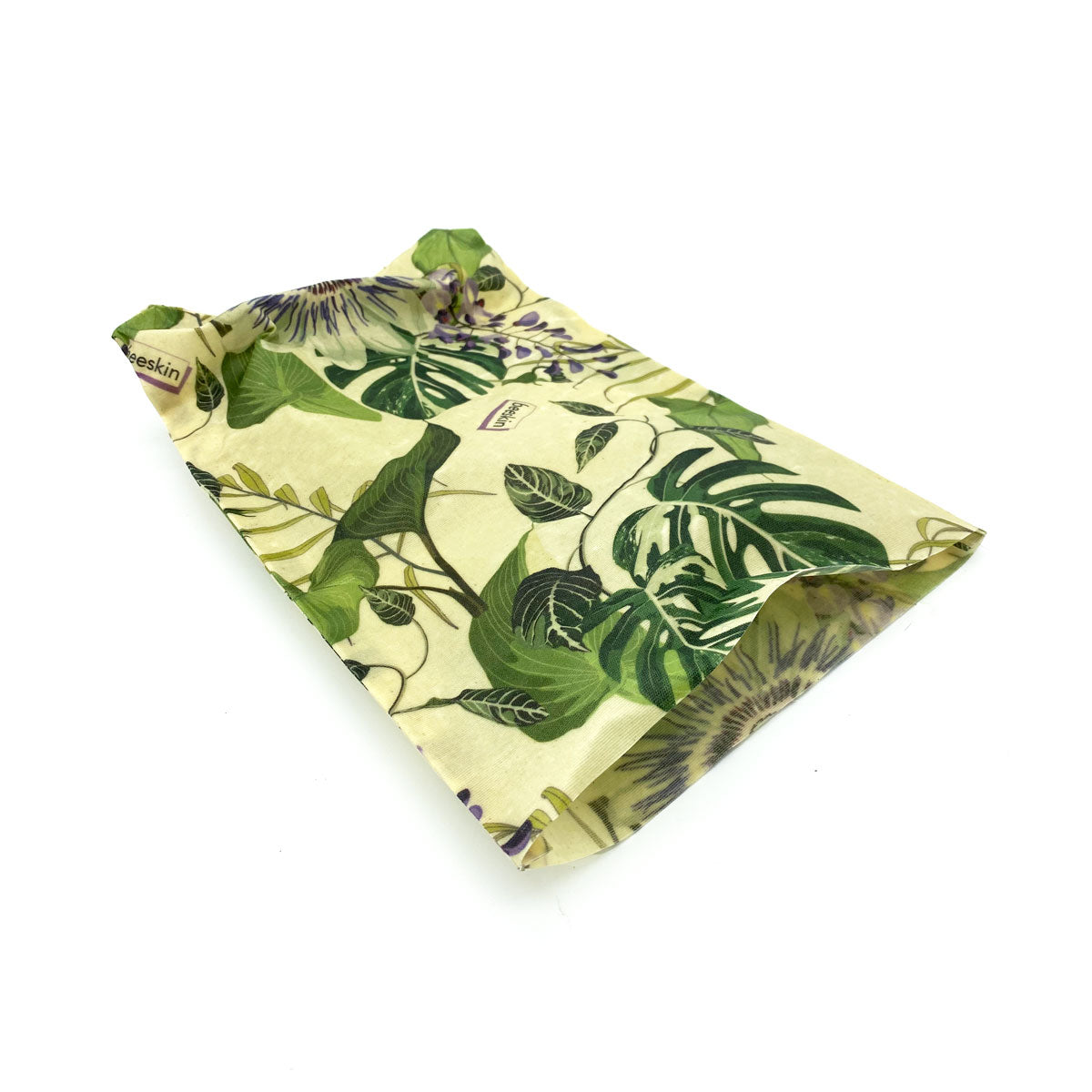 beeskin beeswax wrap passionflower on white background
