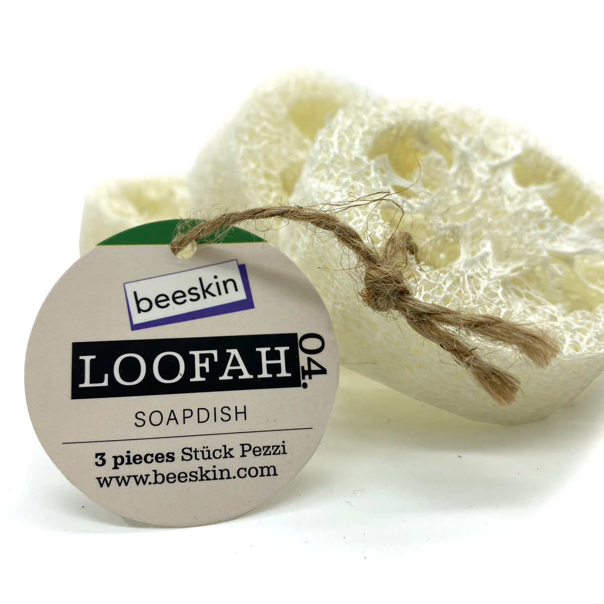beeskin loofah 04 set of 3 pieces with a tag