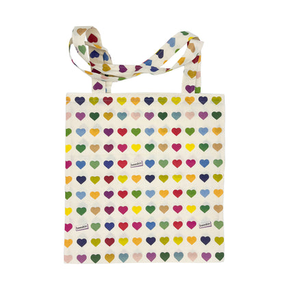 flat beeskin cotton shopping bag colorful hearts