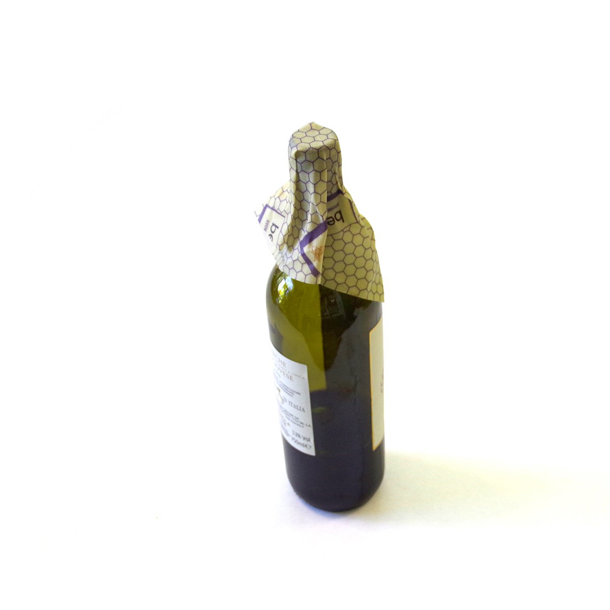 bottle of wine covered with beeskin