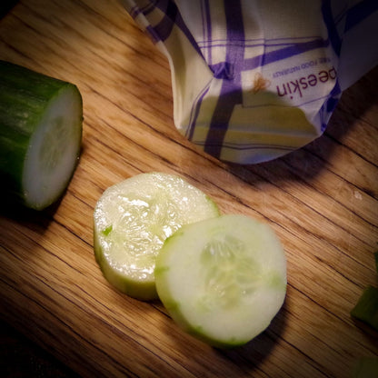 sliced cucumber covered with beeswax wrap s kitchen