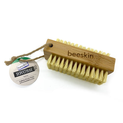 beeskin wooden nailbrush with tag