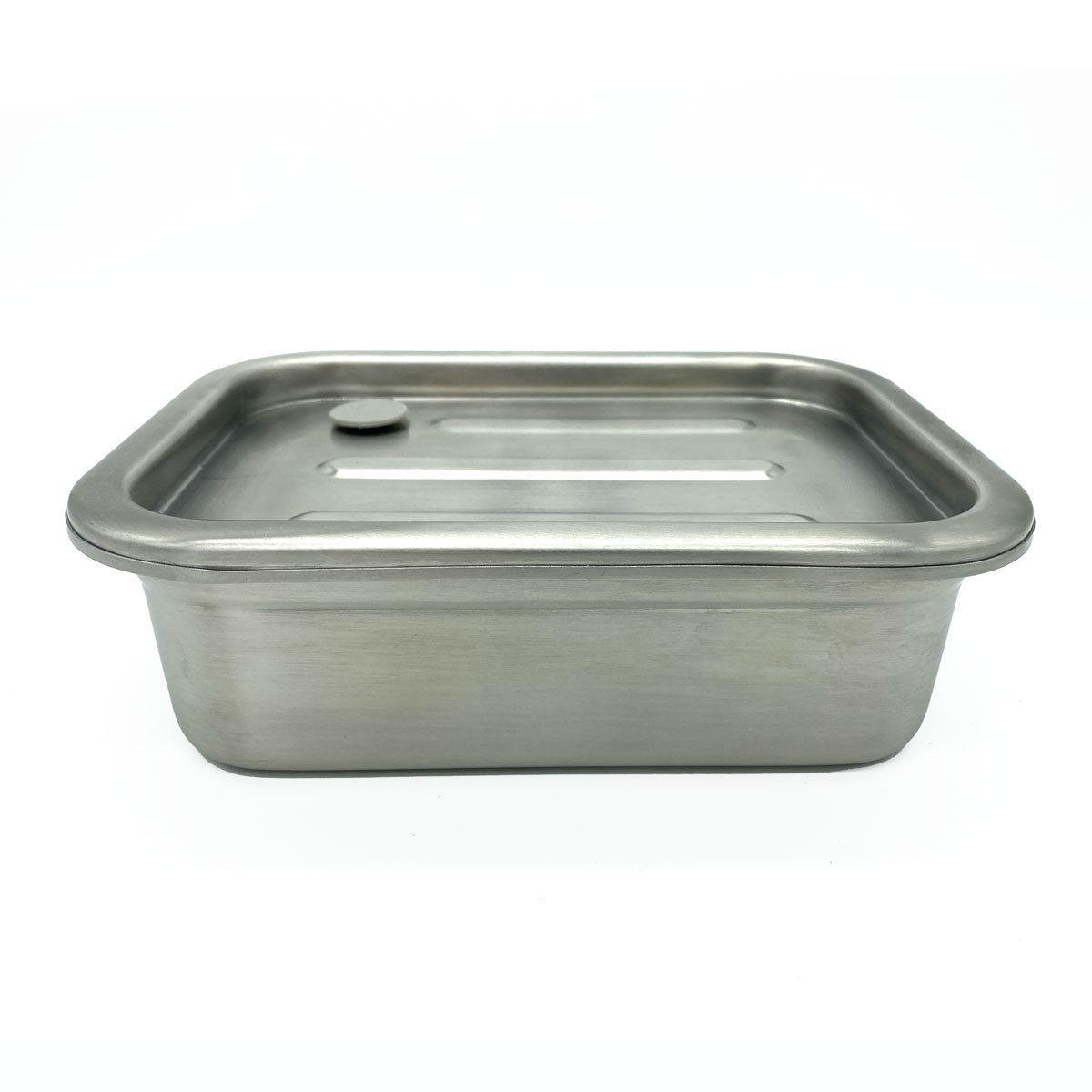 stainless steel snack box from one side